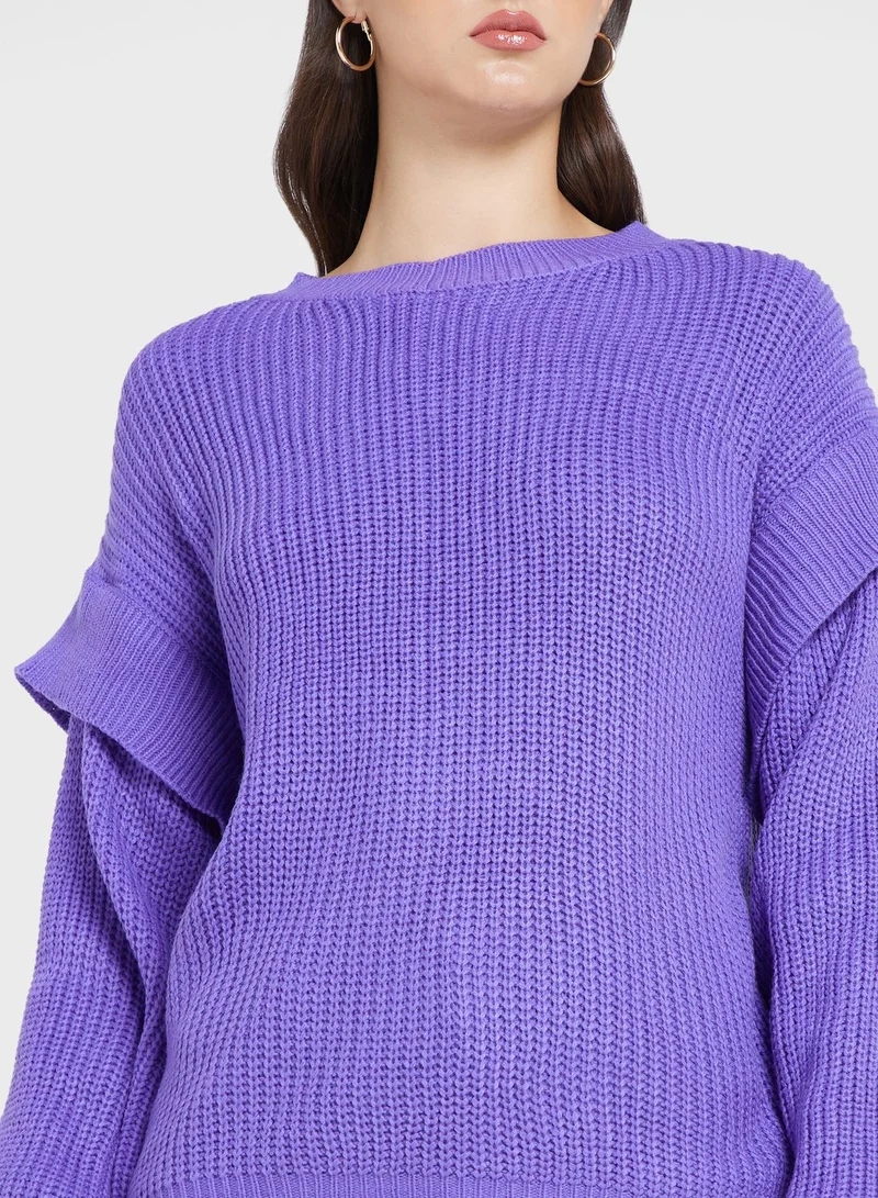 ELLA Sweater With Extended Sleeve Detail