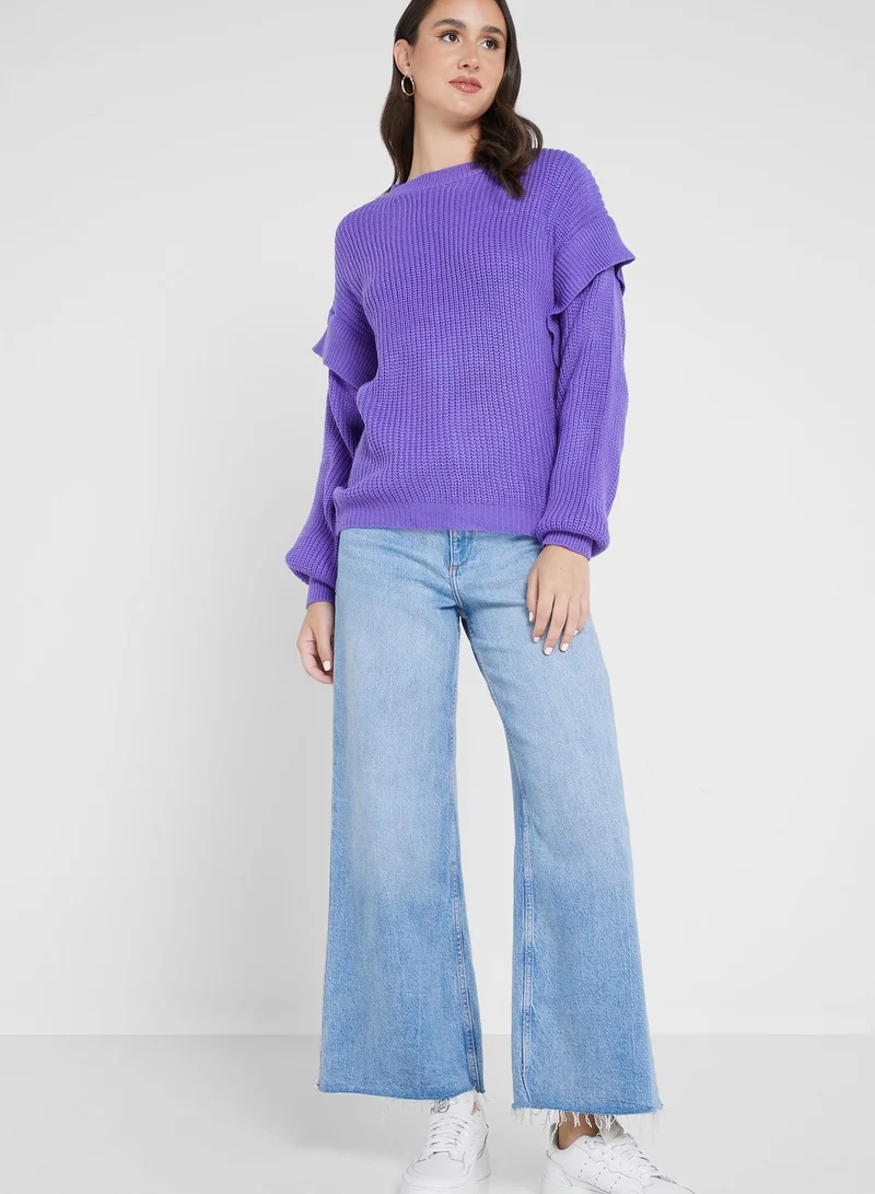 ELLA Sweater With Extended Sleeve Detail