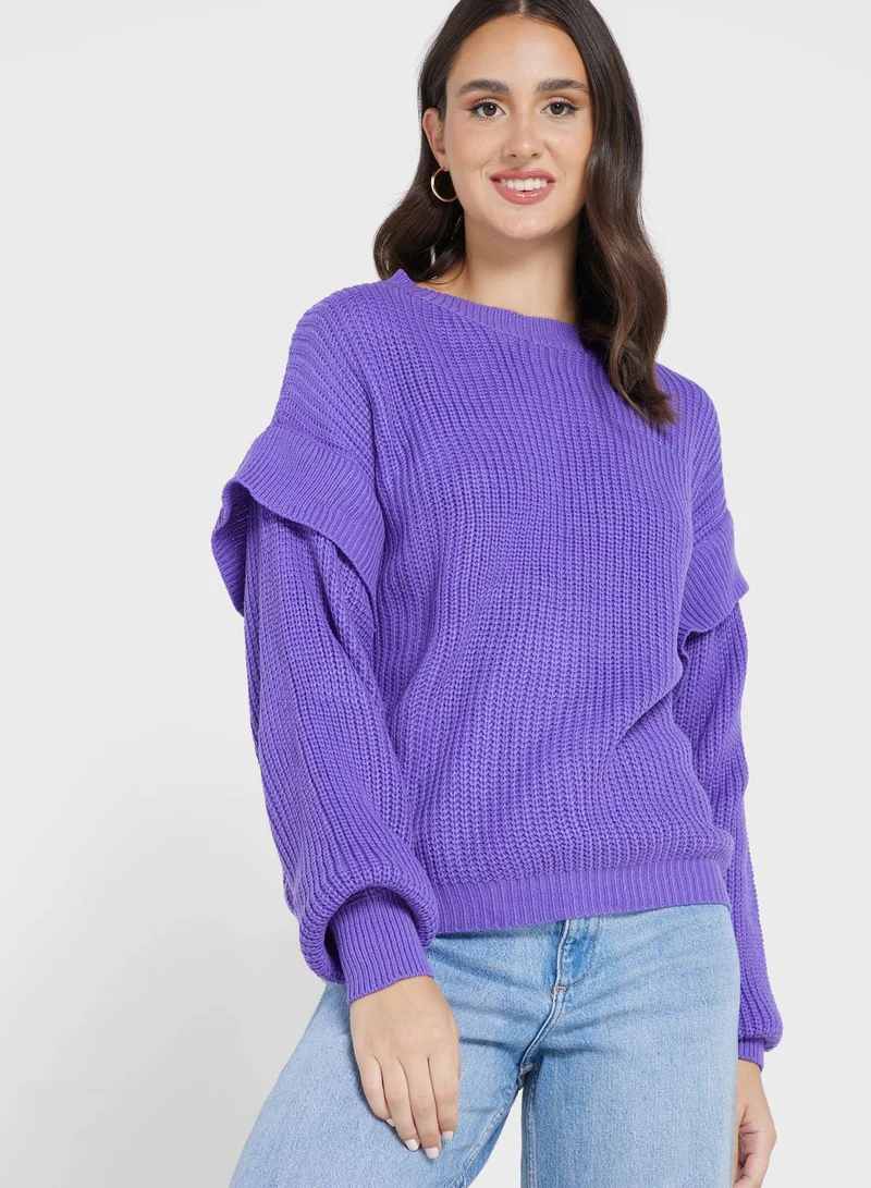 ELLA Sweater With Extended Sleeve Detail