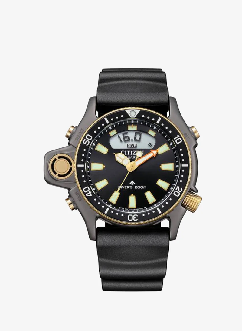 سيتيزن Men's Silicone Strap Analog-Digital Watch JP2008-06E - 50.7 mm