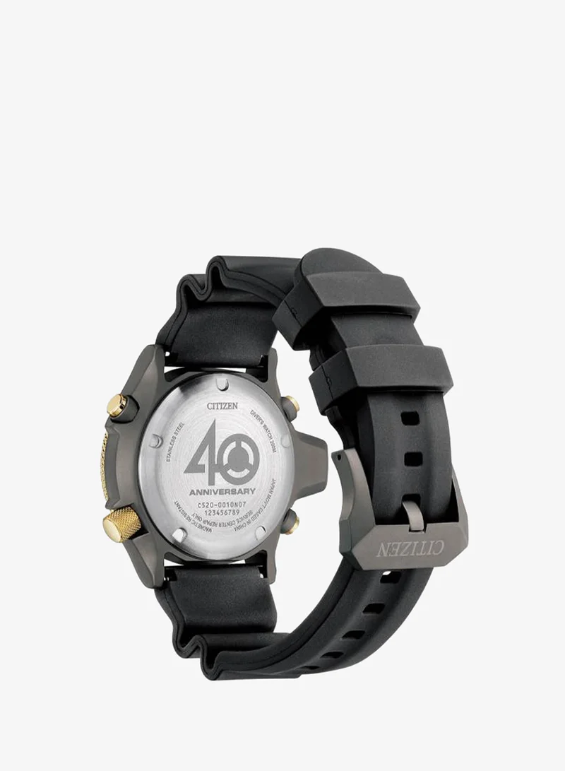 سيتيزن Men's Silicone Strap Analog-Digital Watch JP2008-06E - 50.7 mm