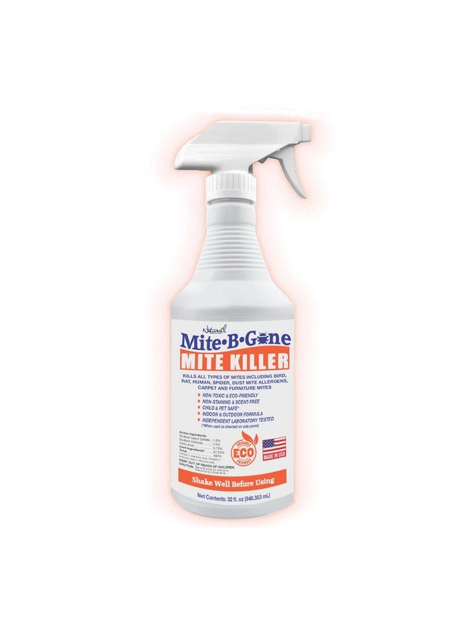 ناتوراسيل رذاذ قاتل العث من شركة Mite-B-Gone Treatment - يقضي على العث البشري والغبار والعناكب والفئران والسجاد وعث الطيور في المنازل والأثاث والفراش والسيارات وعلى الحيوانات | غير سام | آمن على الأطفال والحيوانات الأليفة | رذاذ بحجم 32 أونصة  - Image 1