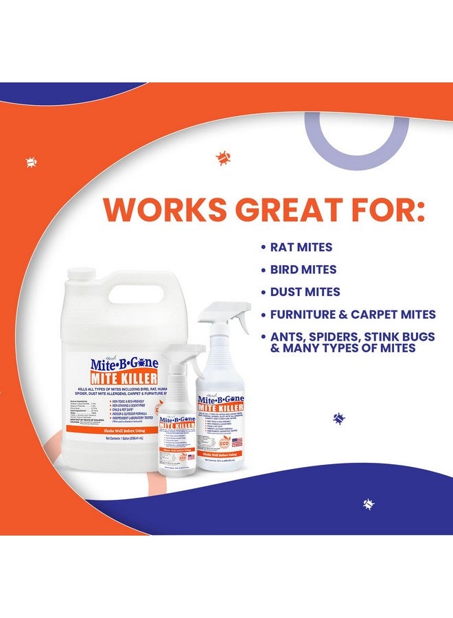ناتوراسيل رذاذ قاتل العث من شركة Mite-B-Gone Treatment - يقضي على العث البشري والغبار والعناكب والفئران والسجاد وعث الطيور في المنازل والأثاث والفراش والسيارات وعلى الحيوانات | غير سام | آمن على الأطفال والحيوانات الأليفة | رذاذ بحجم 32 أونصة  - Image 3