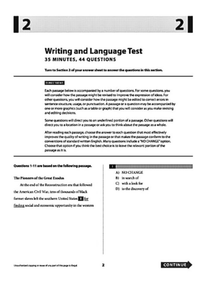 SAT Test Book - Year 2021 Writing and Language (Version 1.1)  - Image 4
