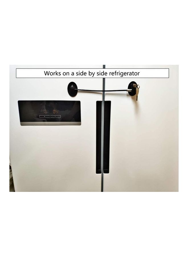 Loquat 4 Pack Refrigerator Door Lock With Four keys Black - Image 4