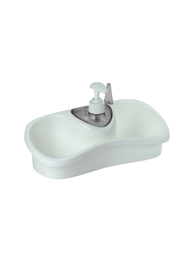 Snips High-Quality Saponello Sleek Sponge Holder and Soap Dispenser White 14.5 x 26 x 11.5 cm 000887 - Image 1