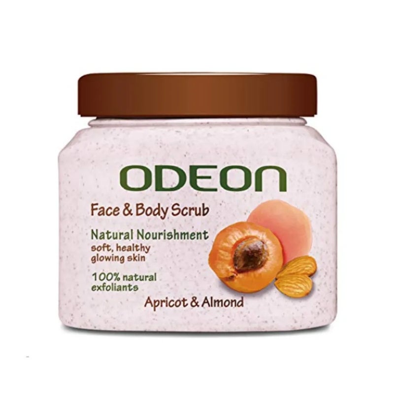 Odeon Face And Body Scrub With Apricot And Almond 100% Natural Exfoliants- 500ml