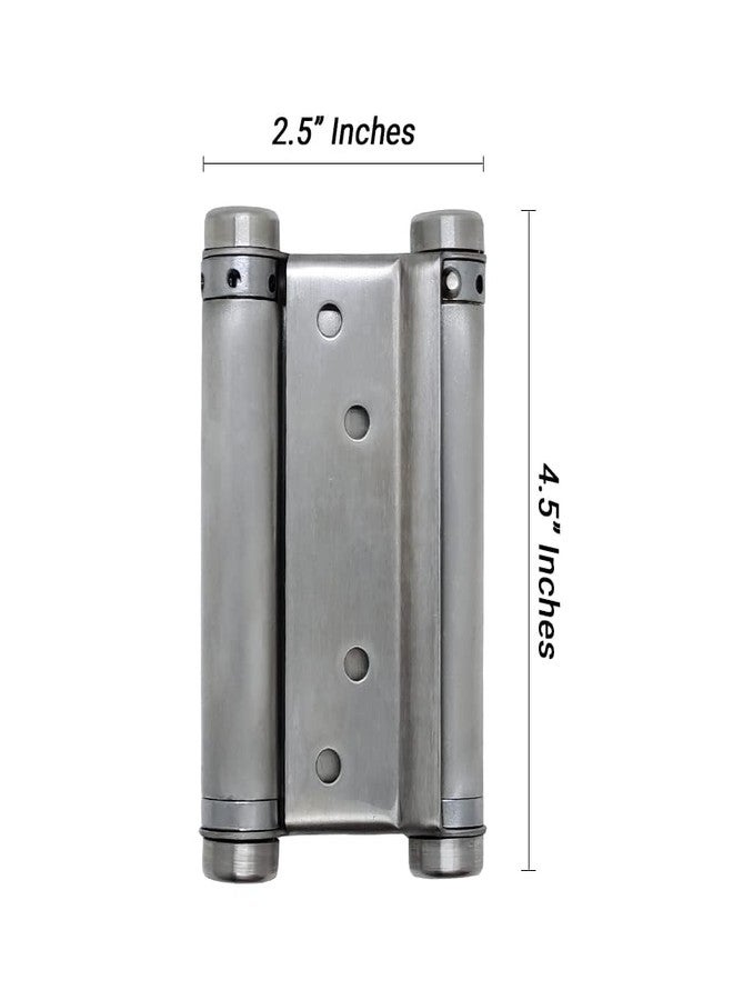 HYDERON Double Action Hinge - Saloon Door Hinges/Swinging Door Hinges Heavy Duty Self-Closing with Screws (Pack of 2 Pcs) (Stainless Steel, 4") - Image 2