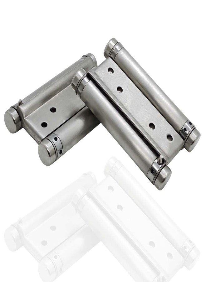 HYDERON Double Action Hinge - Saloon Door Hinges/Swinging Door Hinges Heavy Duty Self-Closing with Screws (Pack of 2 Pcs) (Stainless Steel, 4") - Image 3