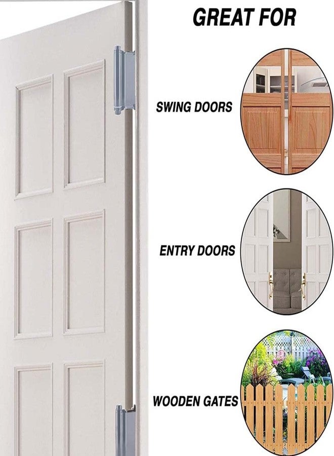 HYDERON Double Action Hinge - Saloon Door Hinges/Swinging Door Hinges Heavy Duty Self-Closing with Screws (Pack of 2 Pcs) (Stainless Steel, 4") - Image 5