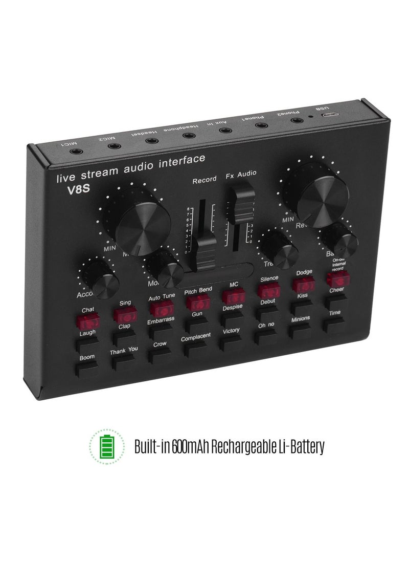 V8S Sound Card Live Drive Free Rechargeable Sound Card English Version  - Image 2