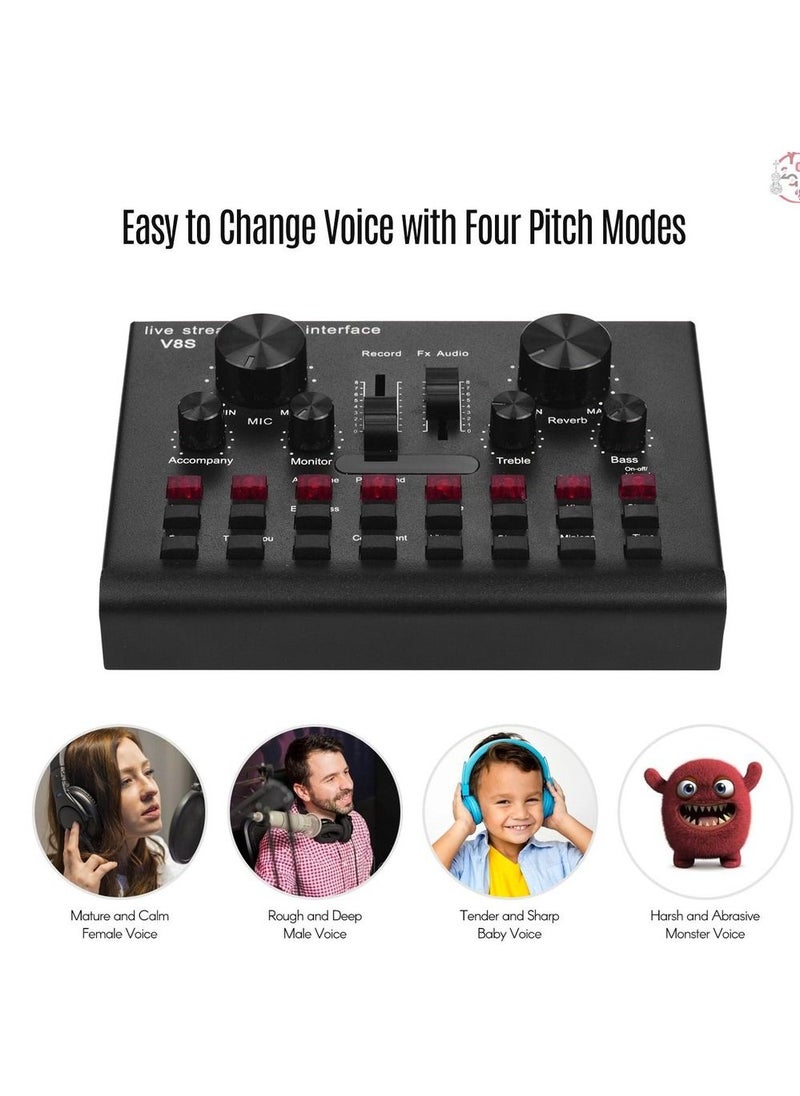 V8S Sound Card Live Drive Free Rechargeable Sound Card English Version  - Image 1
