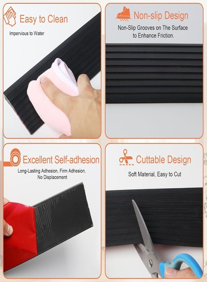 Drofail منحدر عتبة قابل للقص من دروفيل، ارتفاعه 1 سم، مناسب لروبوتات الكنس، منحدر كرسي متحرك من المطاط الطبيعي بعرض 5 سم، منحدر مطاطي صلب مانع للانزلاق - 1 متر - Image 4