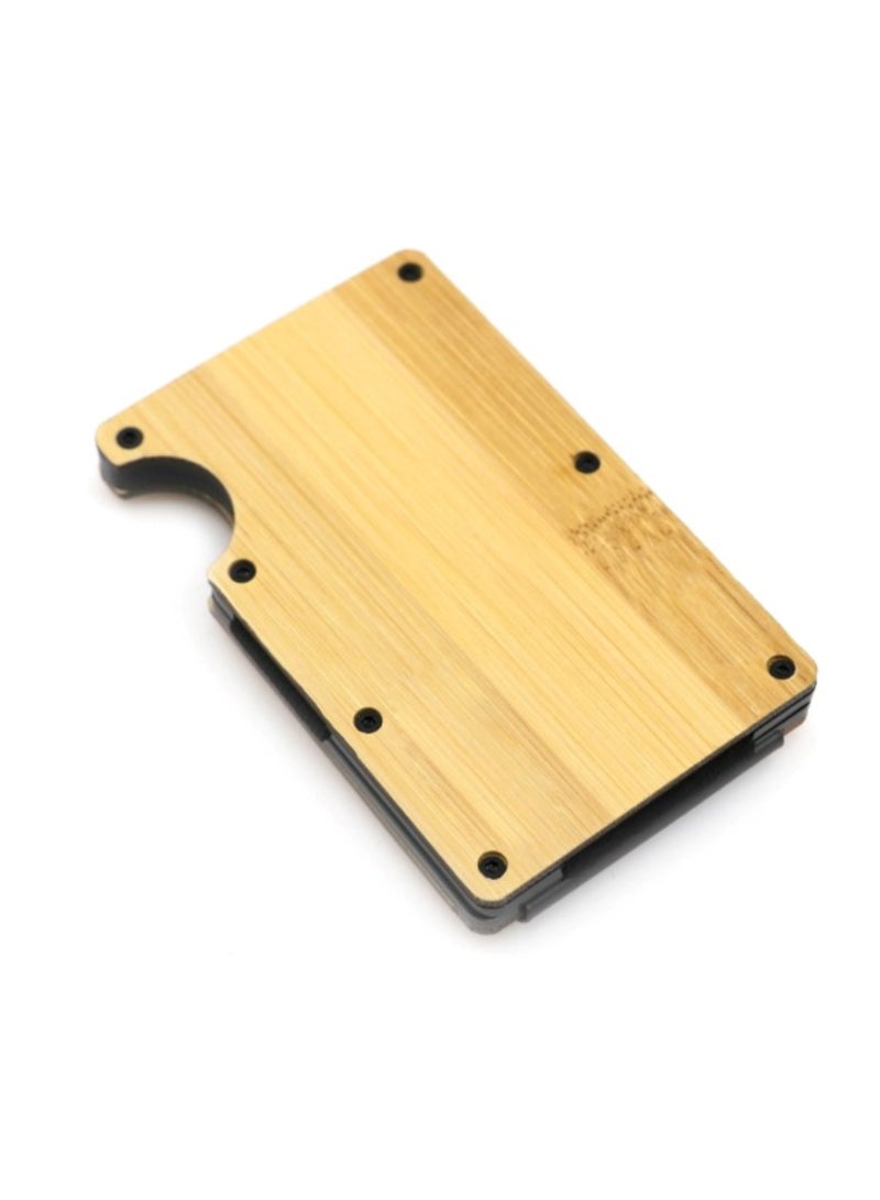 هويتك محفظة بطاقات خشبية بسيطة للرجال - Image 2