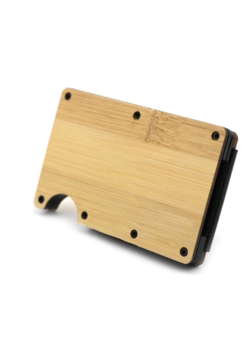 هويتك محفظة بطاقات خشبية بسيطة للرجال - Image 3