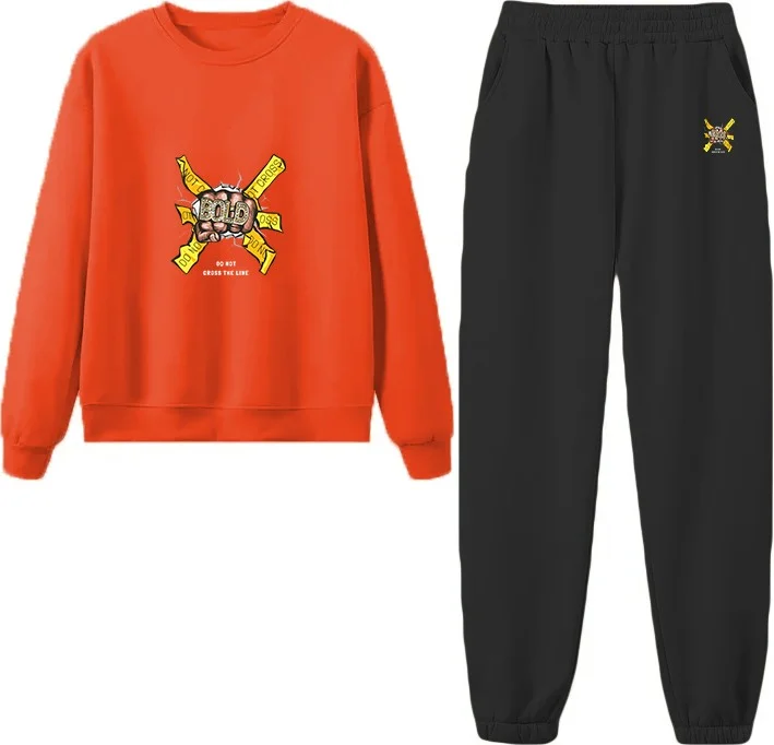دوغ فش Tracksuit Oversize Bold Printed Tracksuit Orange
