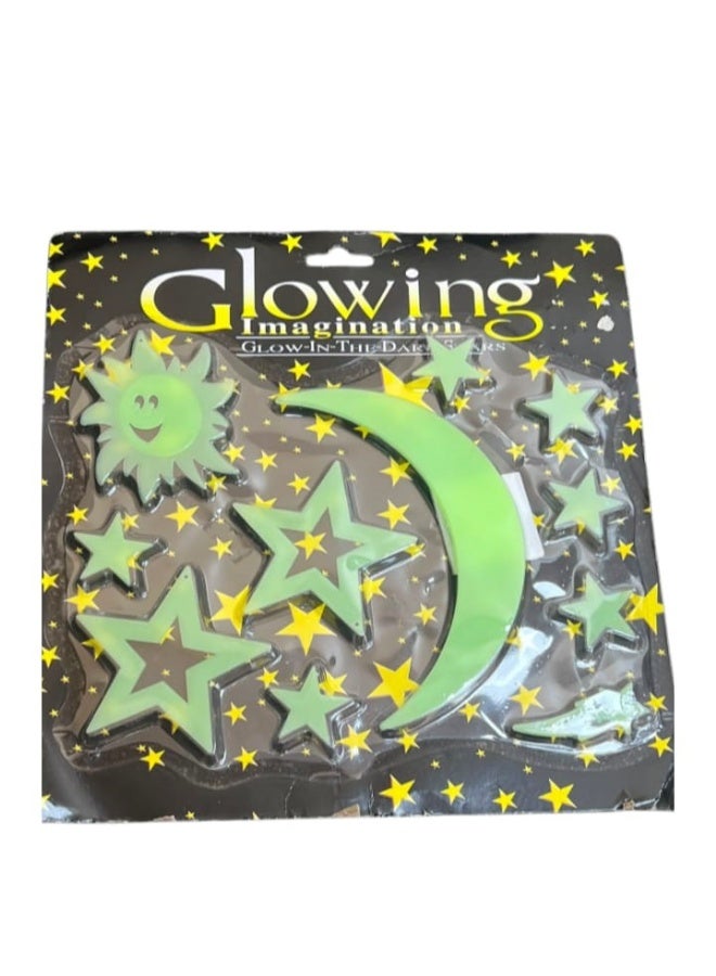 Night Glowing  Moon Stars and Sun Wall Decoration - Image 2