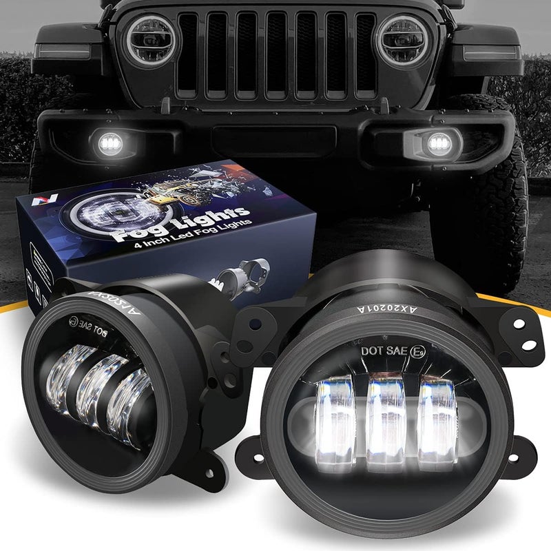 NUVISION LIGHTING NVL-FL-001 4 Inch LED Fog Light for Jeep Wrangler, Charger, Cherokee, and Journey - DOT Approved - Image 1