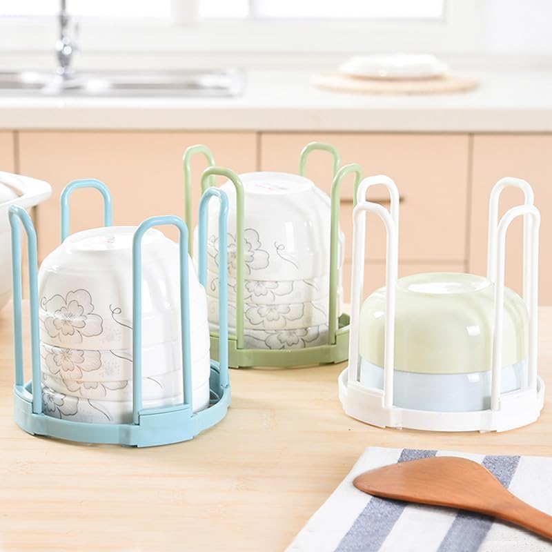 WsjiaboFux White Dinnerware Bowl Plate Racks and Holder Plastic Drain Rack Dish Storage Display Stand Kitchen and Dining Organizer Dish Racks Drying Shelf Tableware Drainer Rack 55  58 inches - Image 3