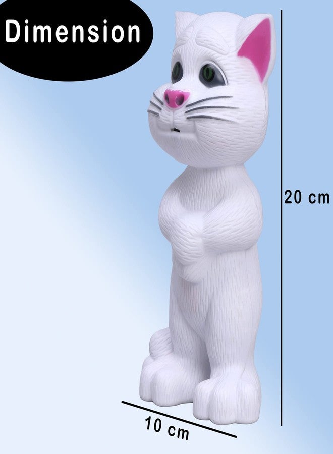 WISHKEY Plastic Intelligent Mimicking Tom Talking Toys for Kids, Story Telling and Singing Voice Recording Toy, White, 3+Years (Set of 1) - Image 2
