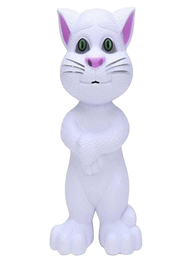 WISHKEY Plastic Intelligent Mimicking Tom Talking Toys for Kids, Story Telling and Singing Voice Recording Toy, White, 3+Years (Set of 1) - Image 1