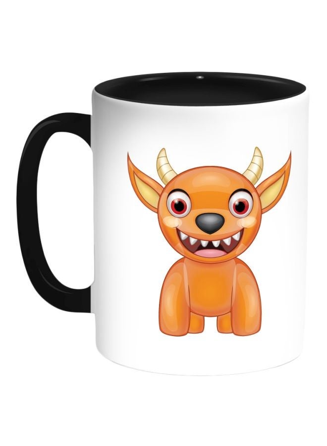 Cartoon Printed Coffee Mug White/Yellow/Black 11ounce