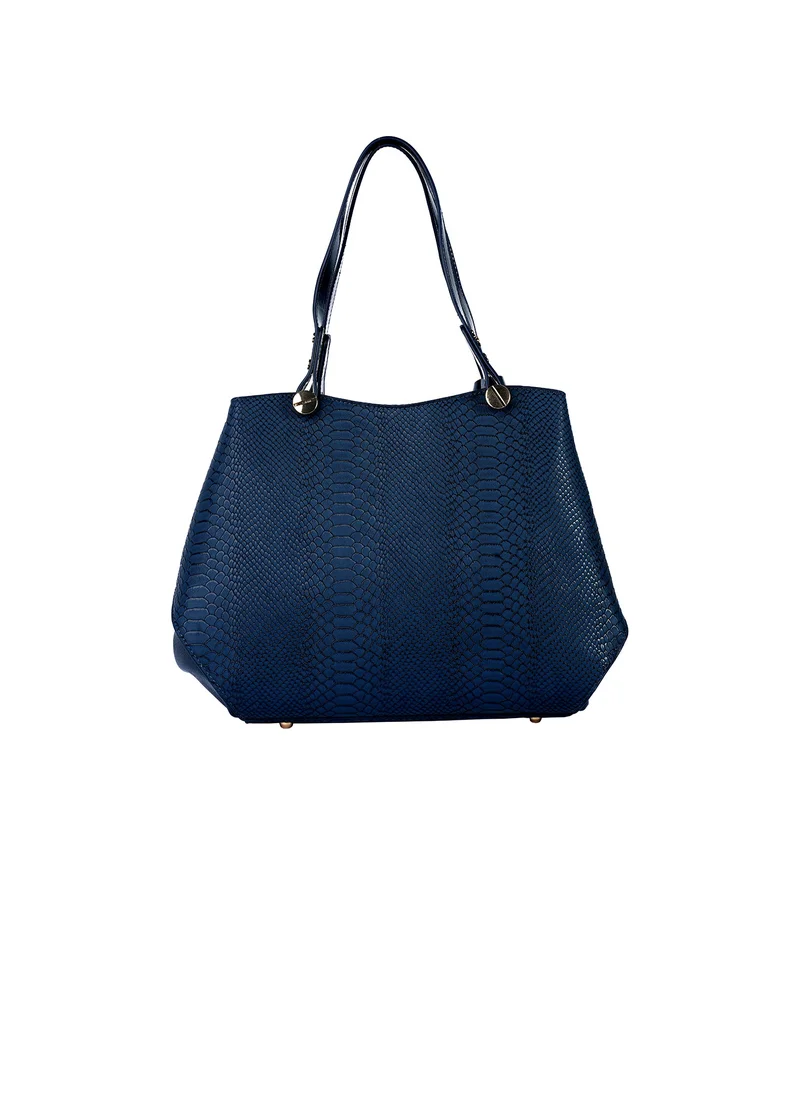 AMICA Alma Ladies Leather Satchel Handbag with Reptile Texture