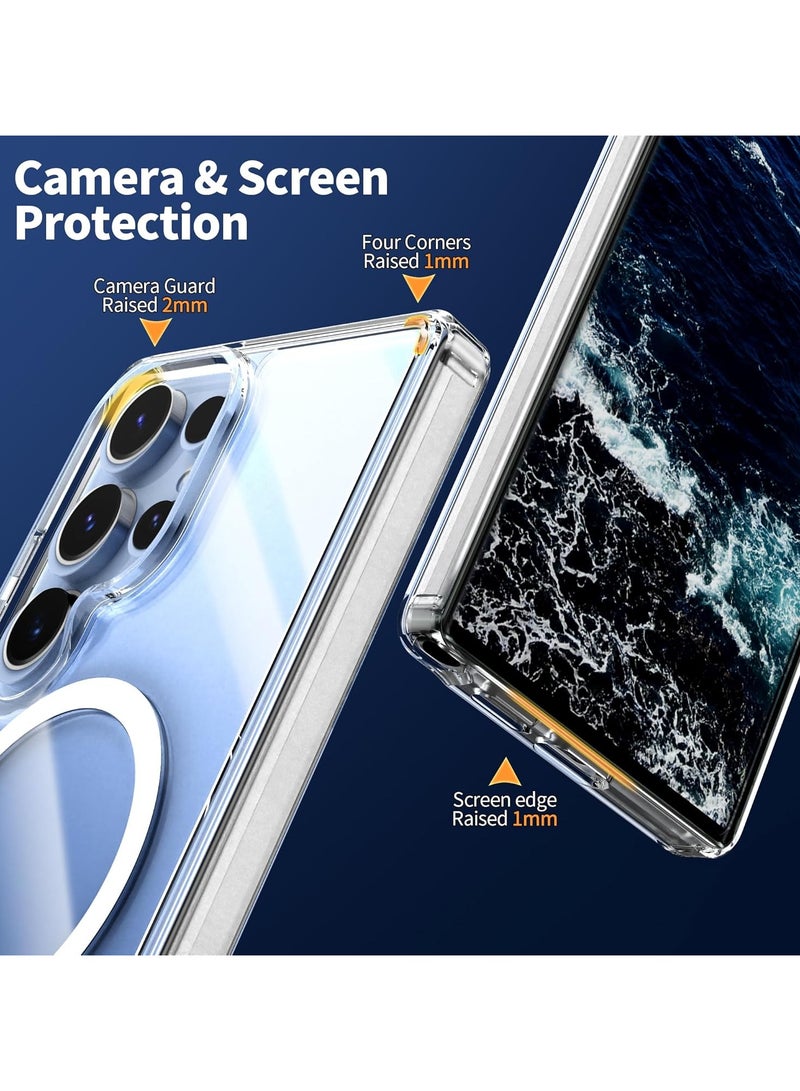DUSALA Samsung Galaxy S25 Ultra Magnetic Cover Clear Hard Back Case Shockproof TPU Frame Edge Bumper Slim Transparent Case for Samsung Galaxy S25 Ultra - Image 3