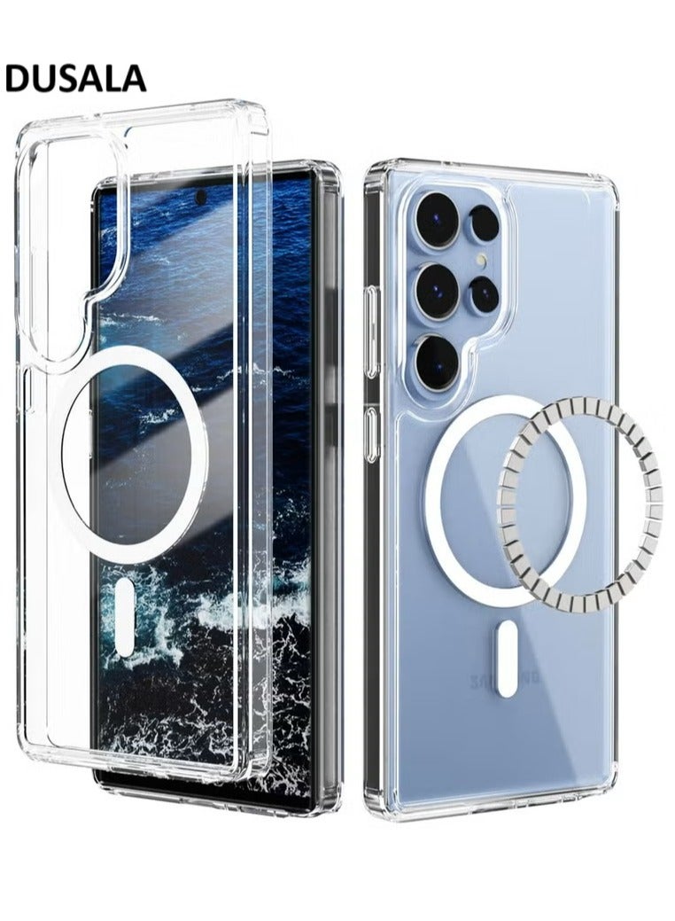 DUSALA Samsung Galaxy S25 Ultra Magnetic Cover Clear Hard Back Case Shockproof TPU Frame Edge Bumper Slim Transparent Case for Samsung Galaxy S25 Ultra - Image 1