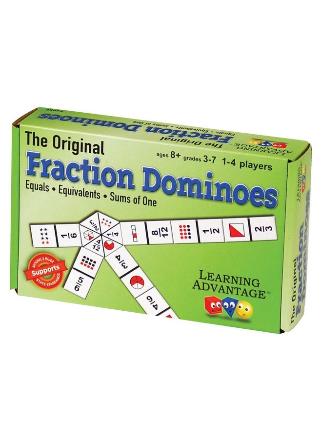 Learning Advantage The Original Fraction Dominoes In Home Learning Fraction Game 49 Dominoes Math Manipulative For Kids Equivalents Adding And Subtracting Fractions  - Image 3