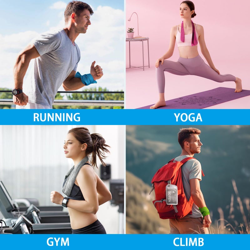 SOYOK 4 Packs Cooling Towels, 40" x 12" Microfiber Cooling Towels for Neck and Face, Soft Breathable Gym Towels for Working Out with Waterproof Bag & Carabiner, Sweat Towels for Running, Yoga, Travel, Climb - Image 2