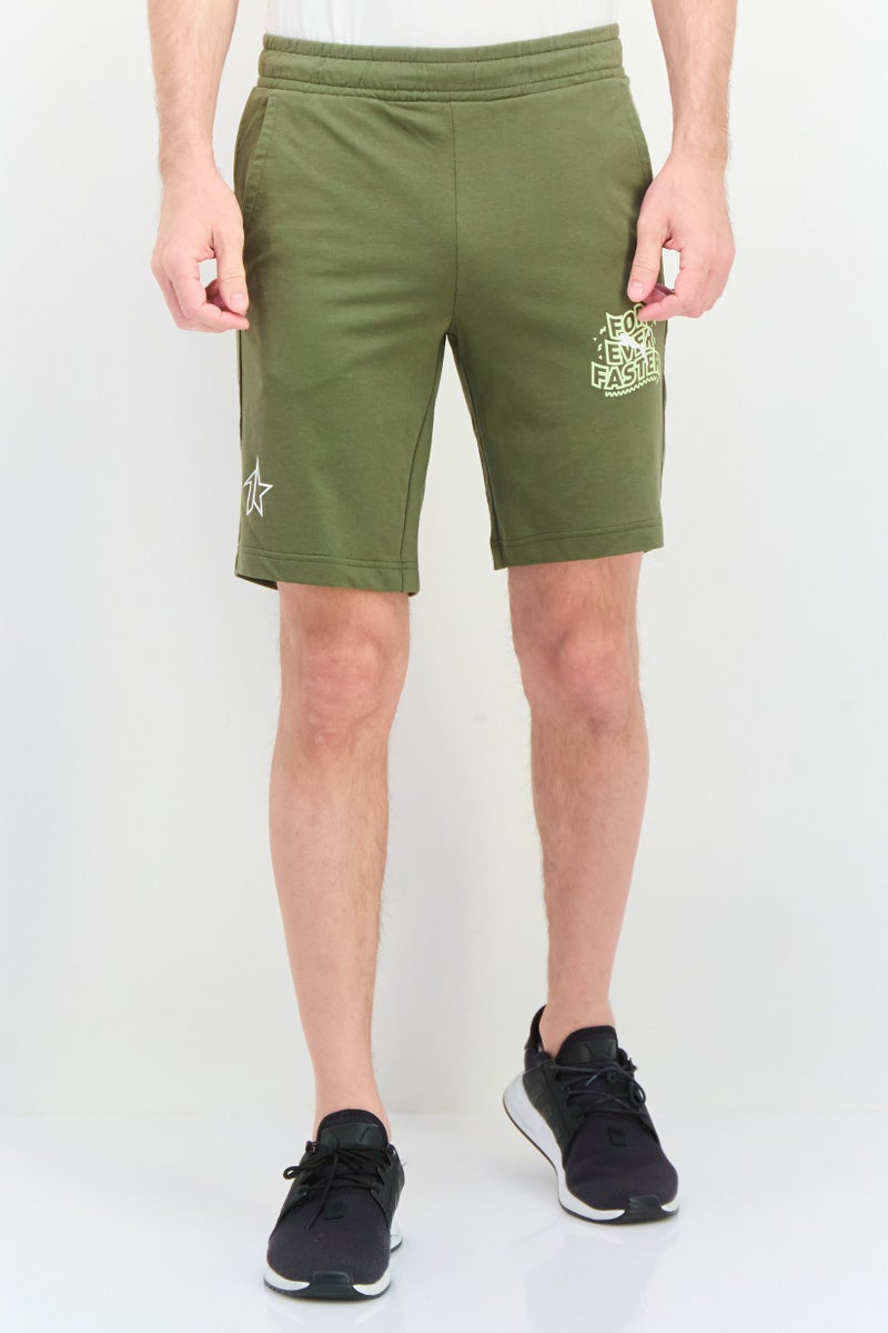 PUMA Men Slim Fit Training Shorts, Dark Olive  - Image 1