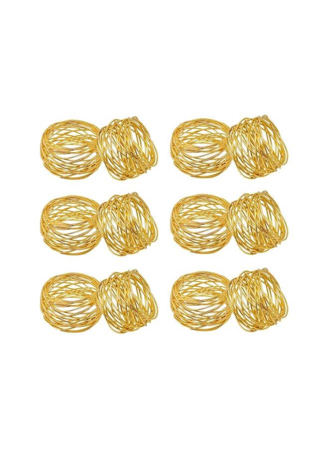 SYOSI Mesh Metal Napkin Ring Holders Set of 12 for Dining Anniversary Birthday Candlelight Dinner Holiday Party of Table Setting Table Decoration Wedding Dining Table Decoration Setting - Image 2