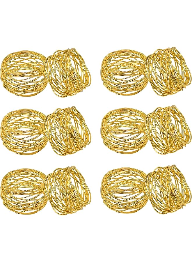 SYOSI Mesh Metal Napkin Ring Holders Set of 12 for Dining Anniversary Birthday Candlelight Dinner Holiday Party of Table Setting Table Decoration Wedding Dining Table Decoration Setting - Image 1