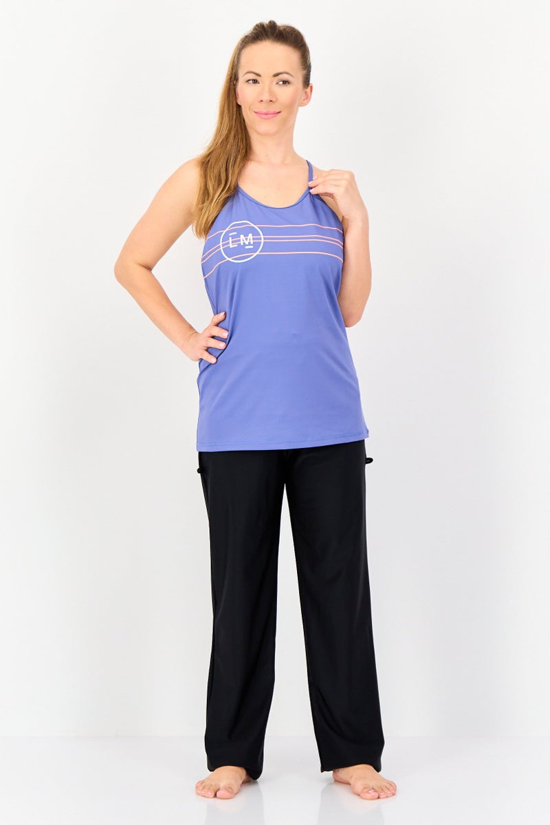 Reebok Women Lesmills Sleeveless Outdoor Tank Top, Blue - Image 4