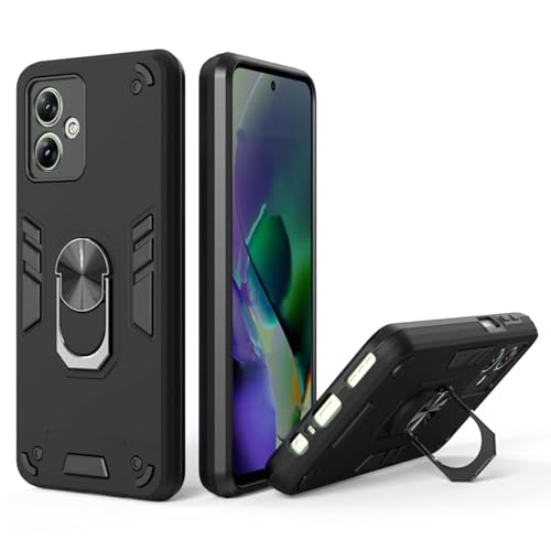NDCOM for Moto G54 Back Cover, Premium Motorola G54 5G Cover, Sleek Design Moto G54 5G Cover, Protective Case for Enhanced Grip and Style, Black Ring Holder Case - Image 1