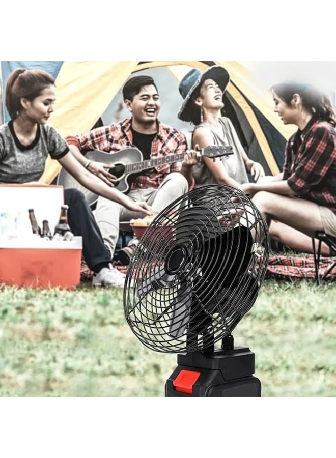 Deepking Portable High-Power Rechargeable Metal Fan with 48V Lithium Battery – Industrial-Grade Cordless Fan for Indoor & Outdoor Use, Strong Airflow, Adjustable Speed, Quiet Operation – Ideal for Camping, Garage, Workshop, Travel, Emergency – 35W Motor Power - Image 3