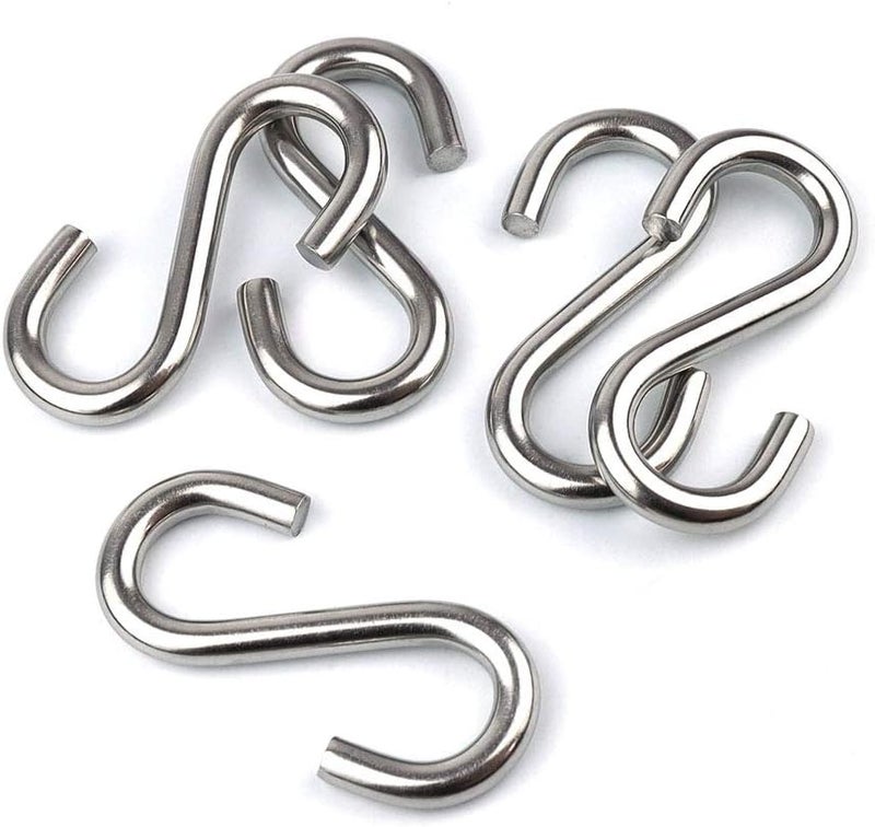 Hamineler 5 Pack 304 Stainless Steel S Shaped Hooks 3.2Inch Long 5/16 Inch Thickness Heavy Duty S Metal Hanging Hooks - Image 4
