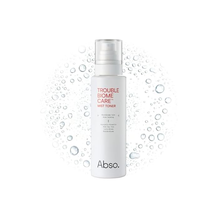 Abso. Trouble BIOME Care Mist Toner, Touchless Facial Balance Spray for Breakout Control & Redness Relief, Sebum Reducing Face Mist for Blemish-Prone Skin, Korean Skincare, 6.76 fl oz / 200ml