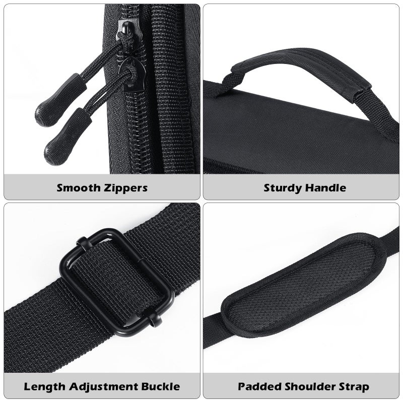 MoKo Zipper Binder, 2 Inch 3 Ring Binder with Multi-Pocket, 500 Sheet Capacity 5 Tab Expanding File Folder, Zipper Bag for School Office, Handle & Shoulder Strap, Black - Image 4