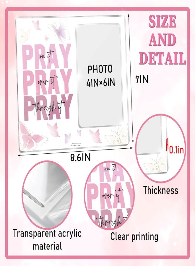 zaxek Pregnancy Announcement Memory Frame, Pink Pray Gifts for Mom, Bible Verse Decor, Baby Ultrasound Picture Frame, Sonogram Picture Keepsake, Baby Shower Decorations, Pregnancy Gifts, Gender Reveal - Image 2