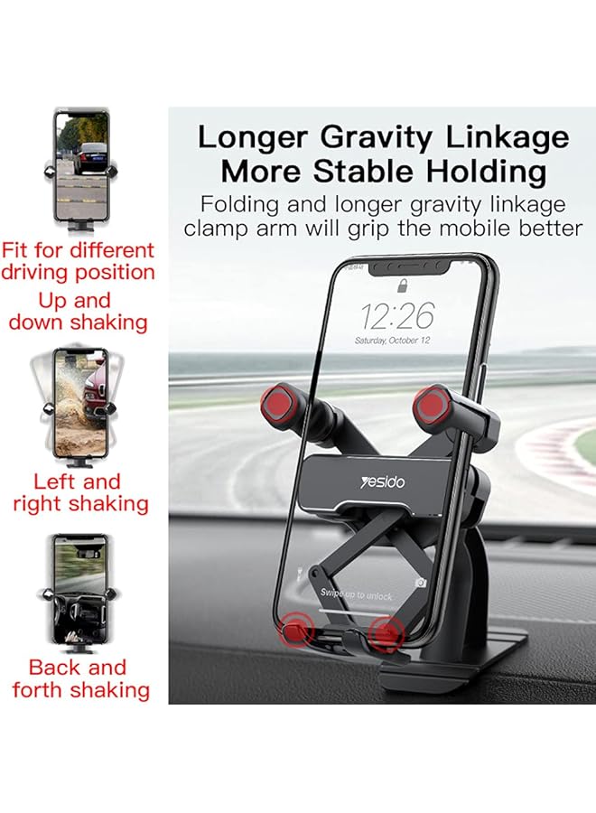 Yesido C90 Car Gravityt Mount Cell Phone Holder Vertical&Horizontal Gravity For Iphone 11/11Pro/11Pro Max/Xs - Image 5