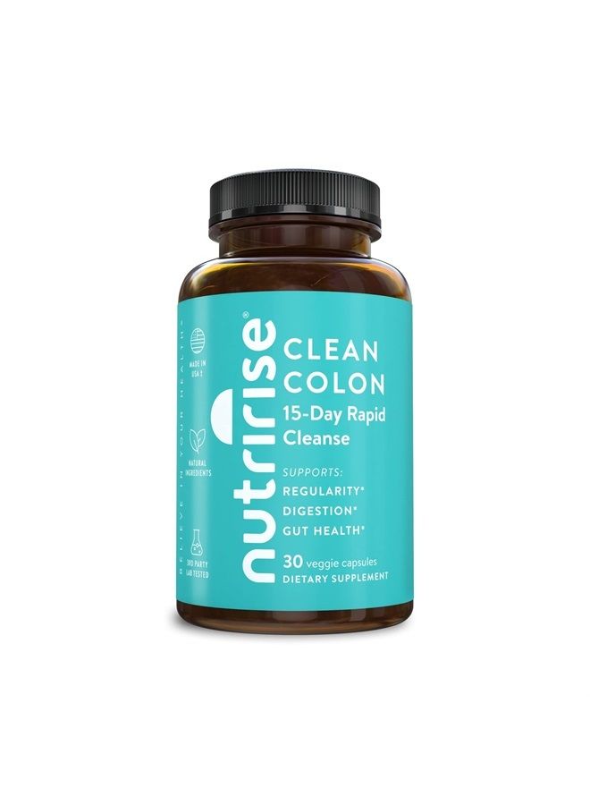 NUTRIRISE 15 Day Quick Colon Cleanse for Gut Health, Healthy Digestion Support with Probiotics and Fiber for Constipation, Regularity & Bloating, Energy Support, Vegan-Friendly, Sugar & Gluten Free - Image 1