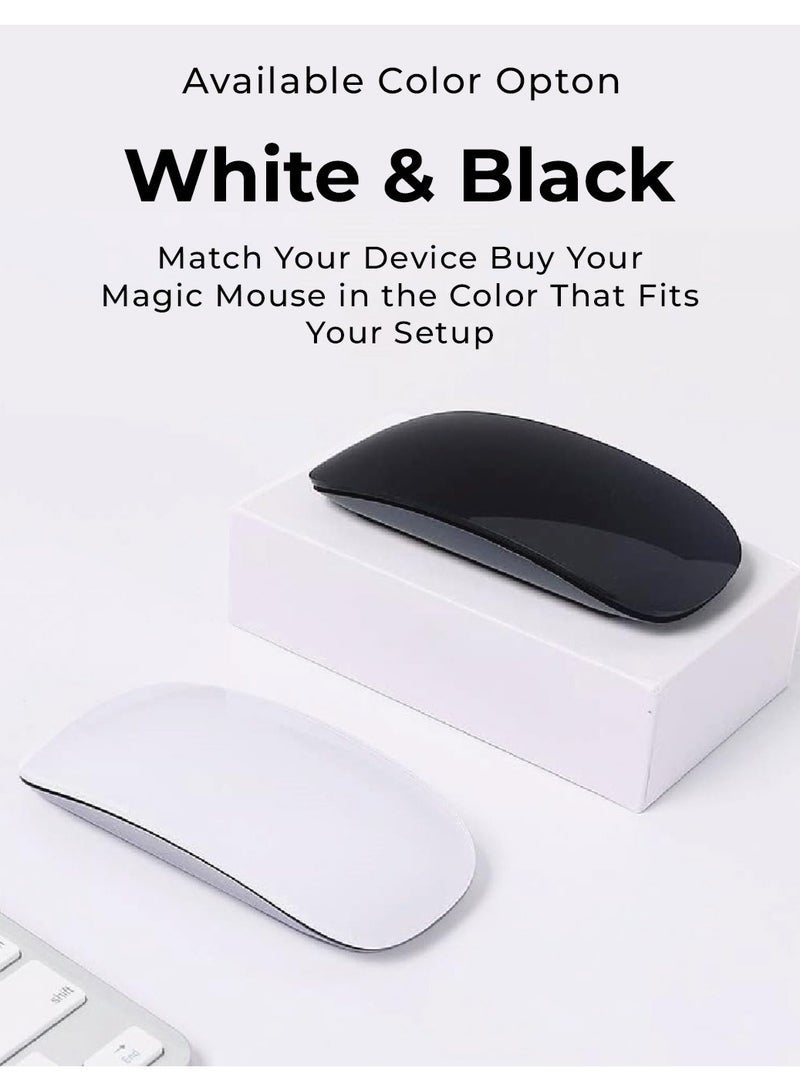 Magic Rechargeable Wireless Touch Scroll Optical Mouse Strong Bluetooth 5.1 Connection 1200 DPI Precision Sensor Ambidextrous Design for iPad iMac Desktop & Laptop in Elegant Black - Image 5