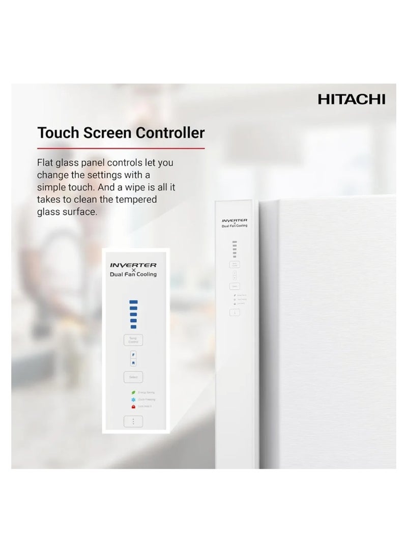 هيتاشي Hitachi 550L Net Capacity Top Mount Inverter Series Refrigerator, Pure White, RV760PUK7KPWH RV760PUK7K1TWH white - Image 1