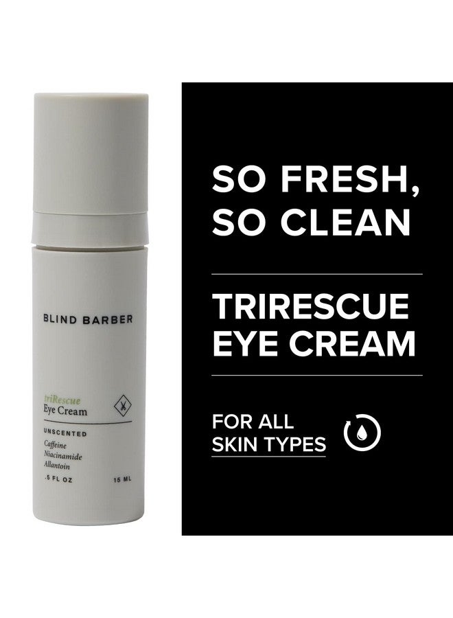 Blind Barber Regimen Skin Care Set Face Scrub Under Eye Cream Supercharged Face Toner Rice Bran Facial Cleanser & Hydrating Balm 5 Mens Skin Care Products For Daily Use (5 Count) - Image 2