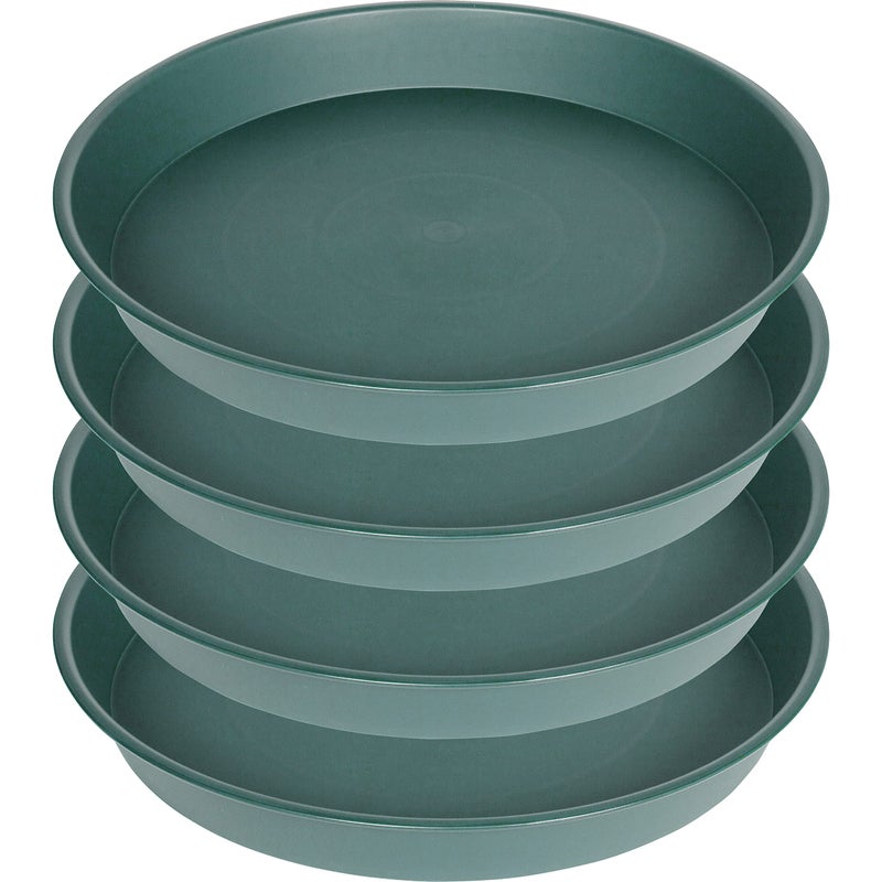 Bleuhome 4 Pack of 16 inch Plant Saucer 135 Base Heavy Duty Plastic Plant Tray for Pots Flower Water Trays for Indoors Bird Bath Bowls Plant Drip Saucers for Planter 141516 Green - Image 2
