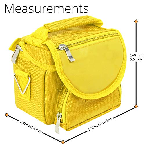 Orzly Travel Bag for Nintendo DS Consoles (New 2DS XL / 3DS / 3DS XL / New 3DS / New 3DS XL / Original DS / DS Lite / DSi / etc.) - Includes Belt Loop, Carry Handle, Shoulder Strap - YELLOW - Image 4
