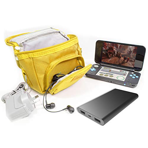Orzly Travel Bag for Nintendo DS Consoles (New 2DS XL / 3DS / 3DS XL / New 3DS / New 3DS XL / Original DS / DS Lite / DSi / etc.) - Includes Belt Loop, Carry Handle, Shoulder Strap - YELLOW - Image 2