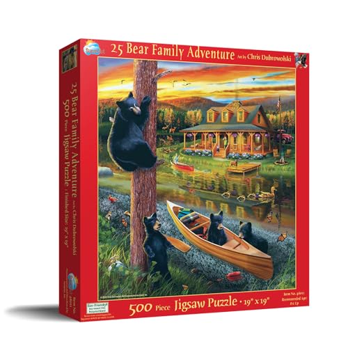SUNSOUT INC 25 Bear Family Adventure 500 pc Jigsaw Puzzle by Artist Chris Dobrowolski Finished Size 19 x 19 MPN 46011 - Image 5